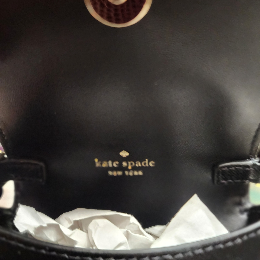 Kate Spade Staci Nort South Black Saffiano Leather Crossbody Phone Bag - Picture 5 of 14